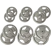 POWRX Discos olímpicos 2-5-20 kg Set - Pesas Ideales para Mancuernas y Barras olímpicas con diámetro 50 mm (Plata)